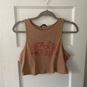 Slogan Graphic Crop Tank